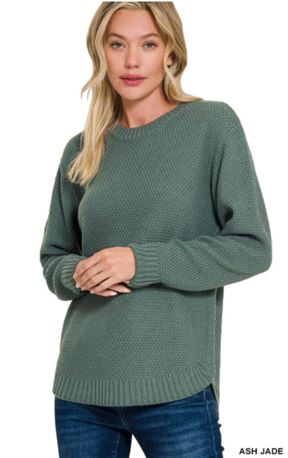 Zenana Round Neck Basic Sweater