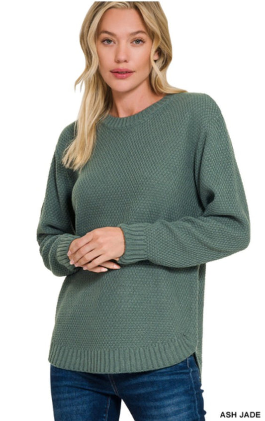 Zenana Round Neck Basic Sweater