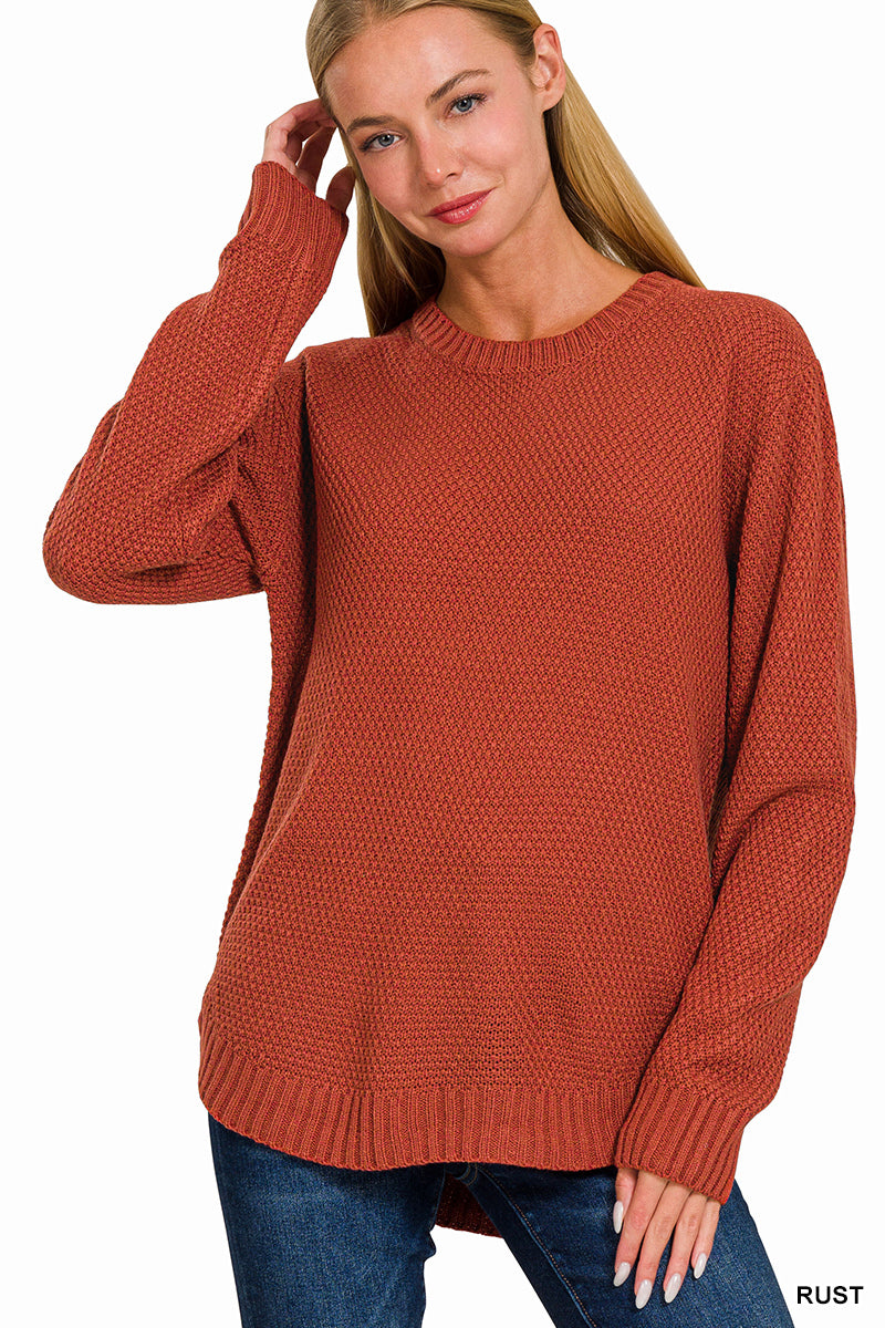Zenana Round Neck Basic Sweater