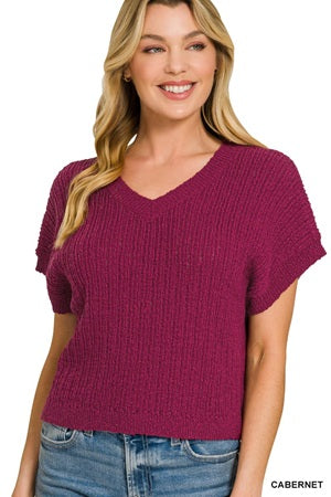 Zenana Textured Sweater Vest