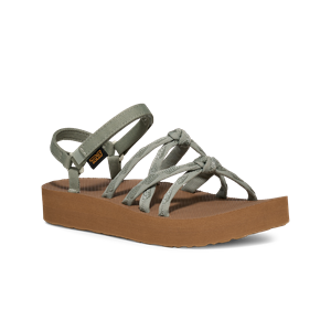 women's green sandal with brown sole