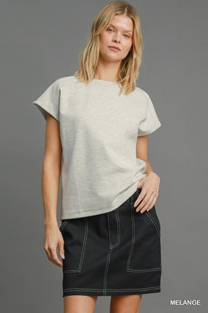 women's light gray short sleeve top