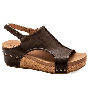 Corkys Volta II ladies' brown over cork wedge sandal
