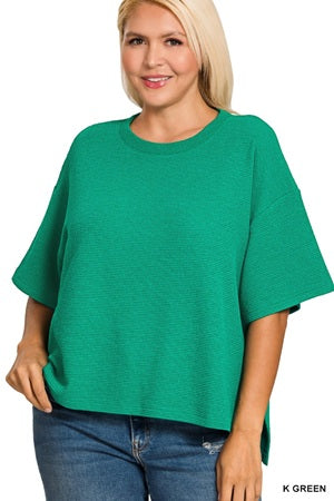 women's green top in plus size