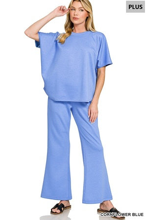 Women's Plus Size blue pant set