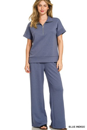 women's blue indigo outfit 