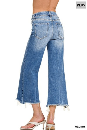 Zenana Plus Mid Rise Crop Jean