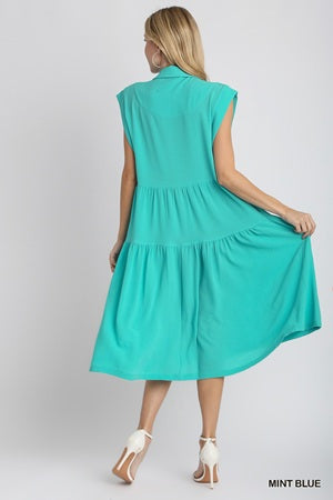 Umgee Collared Tiered Maxi Dress