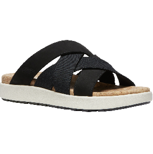 KEEN Elle Mixed Women's Slide Sandal in Black or Brindle Birch1027276_Langle