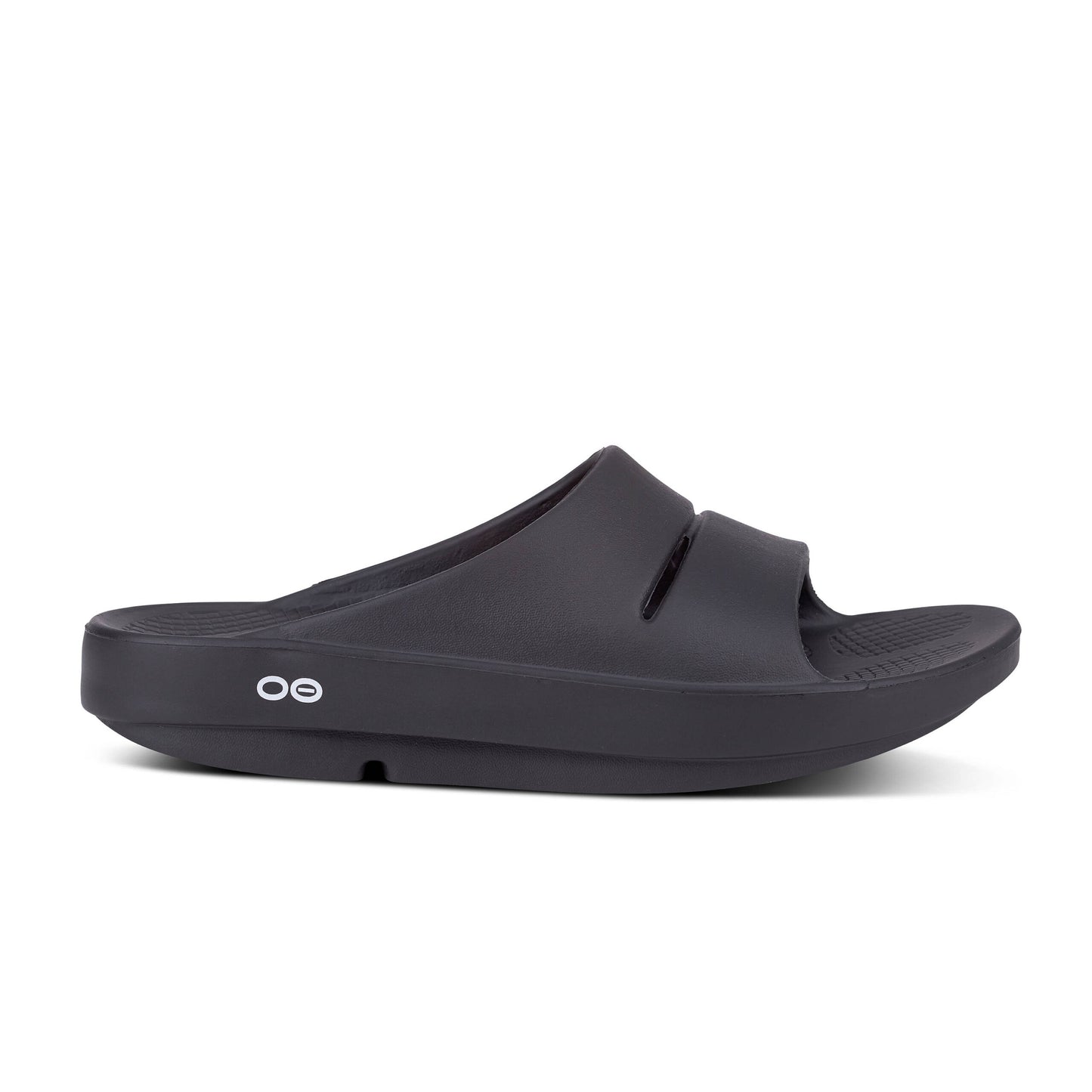 OOFOS OOahh Black Unisex Recovery Slide Sandal 1100BLK