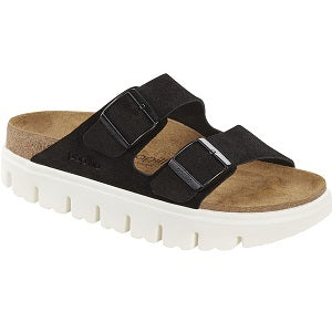 BIRKENSTOCK Papillo Arizona Chunky Women's Black Suede EVA Platform Slide 1023717