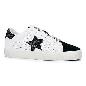 VINTAGE HAVANA Gadol  Women's White/Black Glitter Sneaker