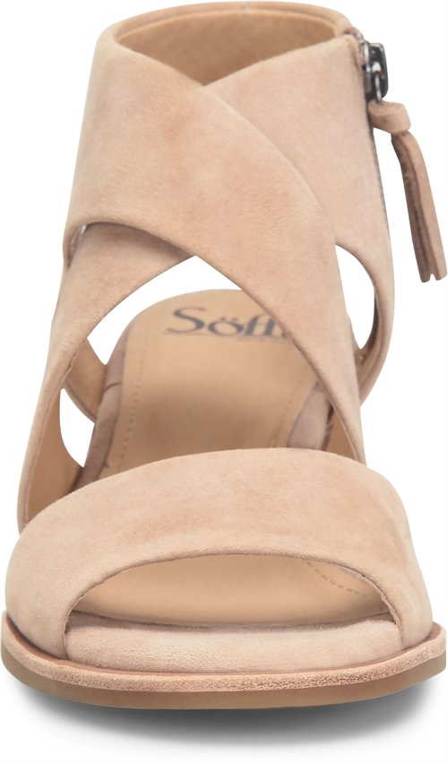SOFFT Camille Women's Stone Suede, Stacked Heel Sandal SF0075928