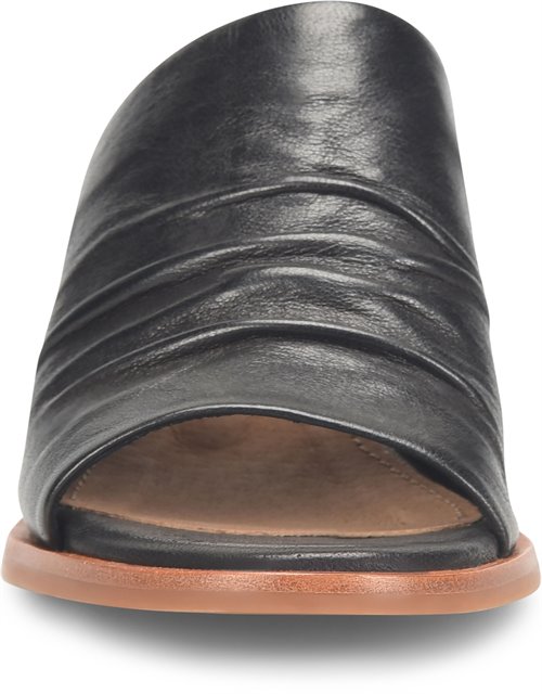 SOFFT Chrissie Women's Black Leather Stacked Stacked Heel Slide Sandal SF0079101