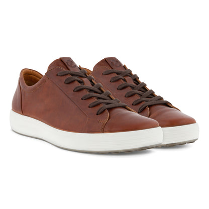 ECCO Soft 7 City Sneaker Men's Cognac or Titanium Leather Sneaker